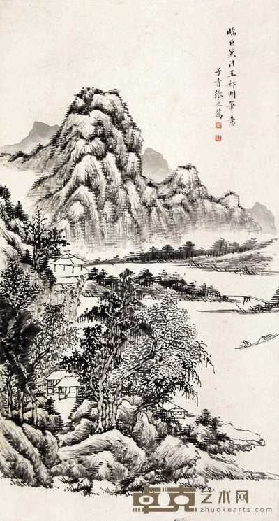 张之万 山水 立轴 74×40cm